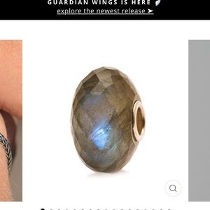 Trollbeads Labradorite Charm with Blue and Gray Hues